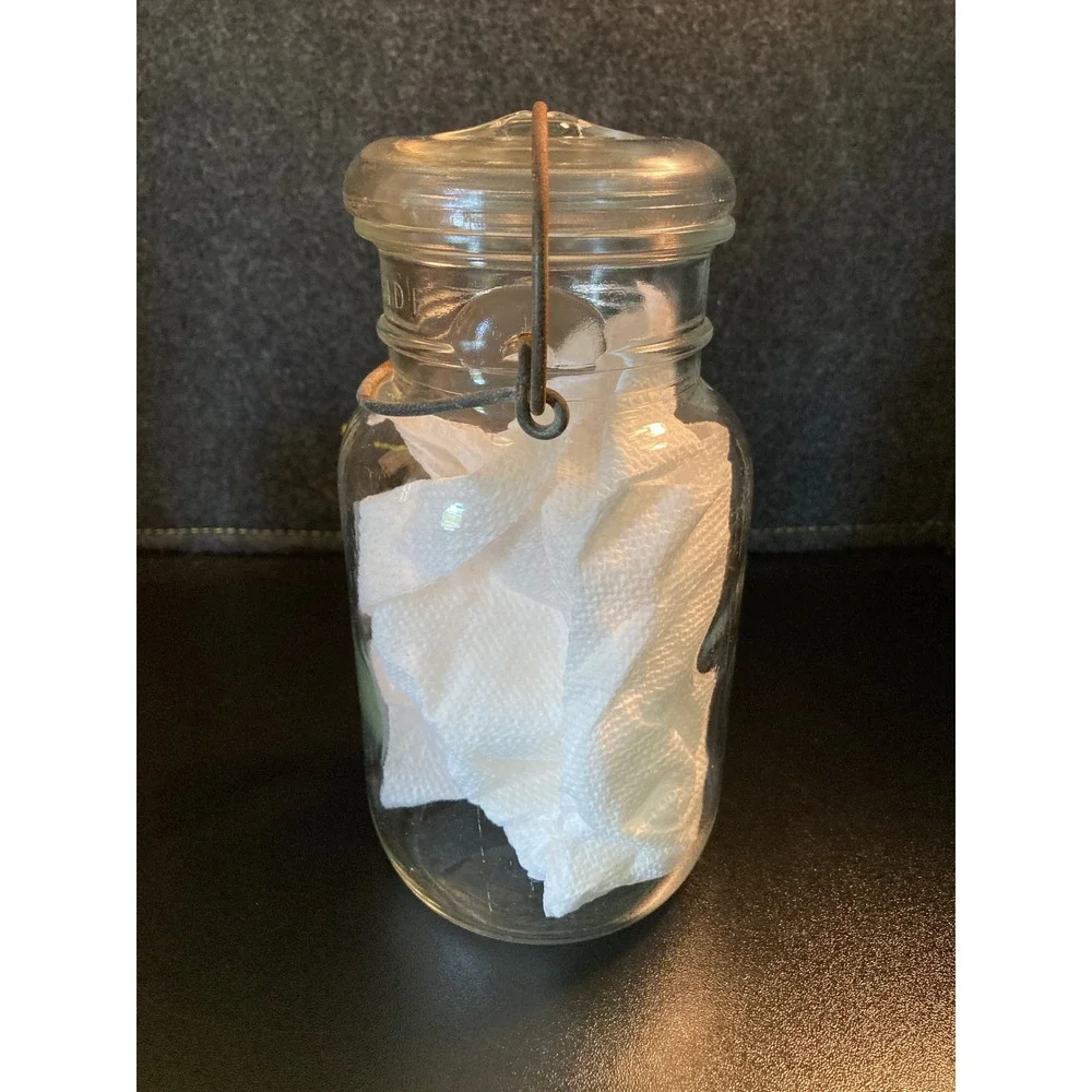 Ball Ideal‎ Glass Storage Canister Jar Lid Wire Bail Closure Farmhouse Decor